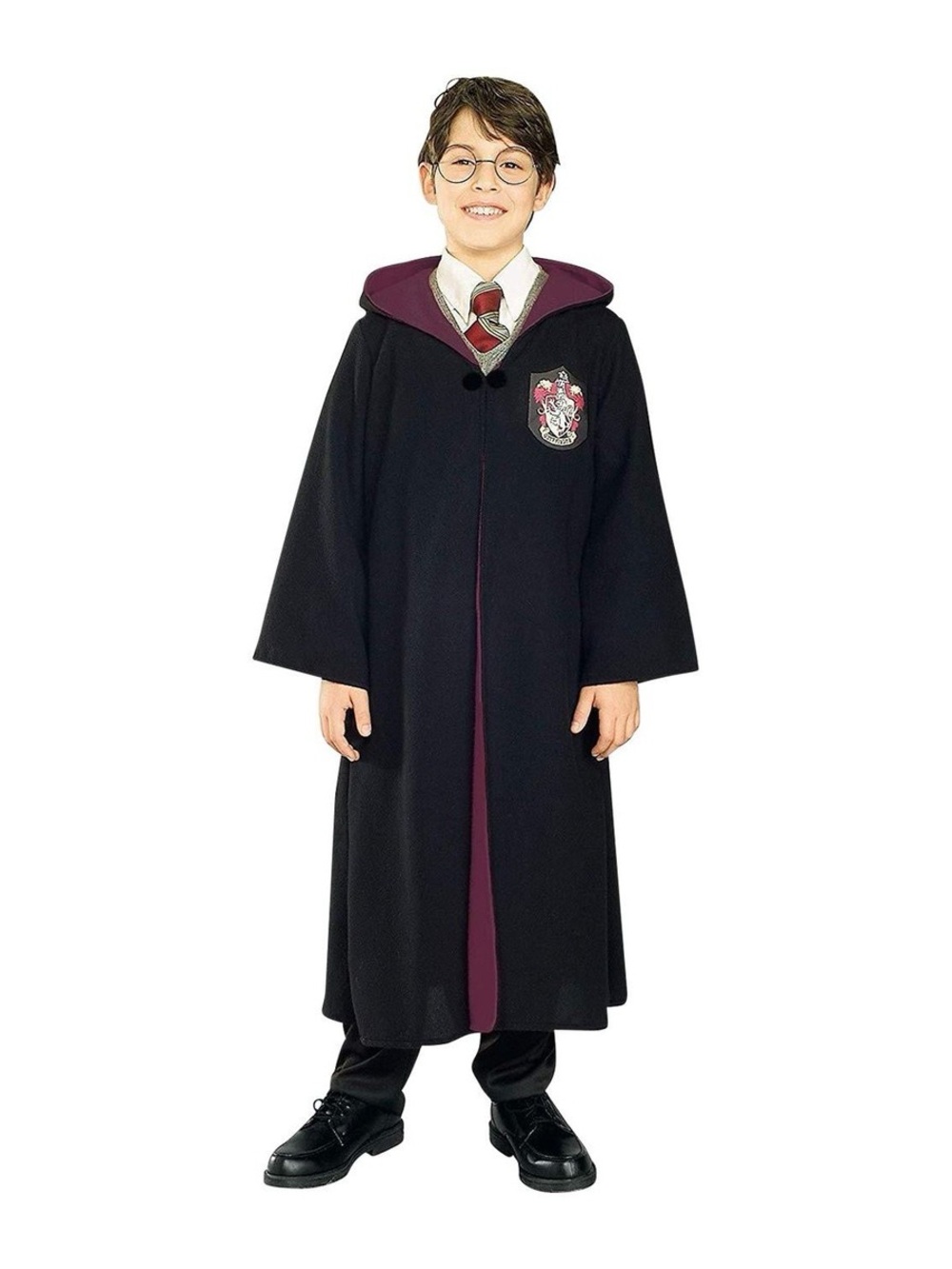 Kids Black and Burgundy Harry Potter Robe Costume with Crest